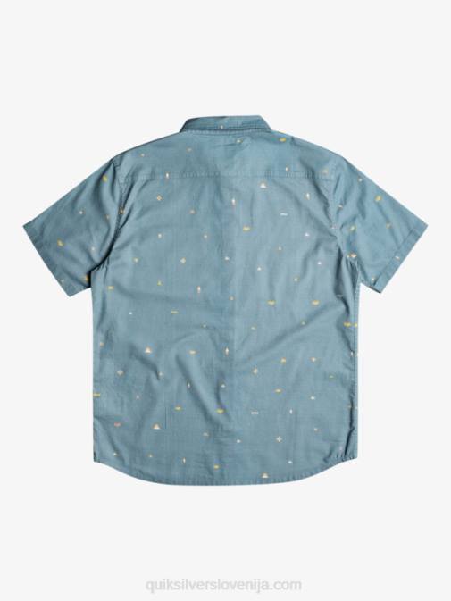 Quiksilver PJ4H1629 moški deželno modra razmaknjena razmaknjena majica s kratkimi rokavi