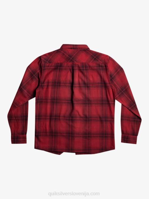 Quiksilver PJ4H1691 moški rubinasto vino saturn saturn karirasta srajca z dolgimi rokavi
