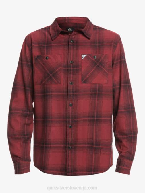 Quiksilver PJ4H1691 moški rubinasto vino saturn saturn karirasta srajca z dolgimi rokavi