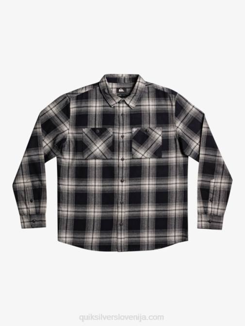 Quiksilver PJ4H1692 moški črni saturn saturn karirasta srajca z dolgimi rokavi