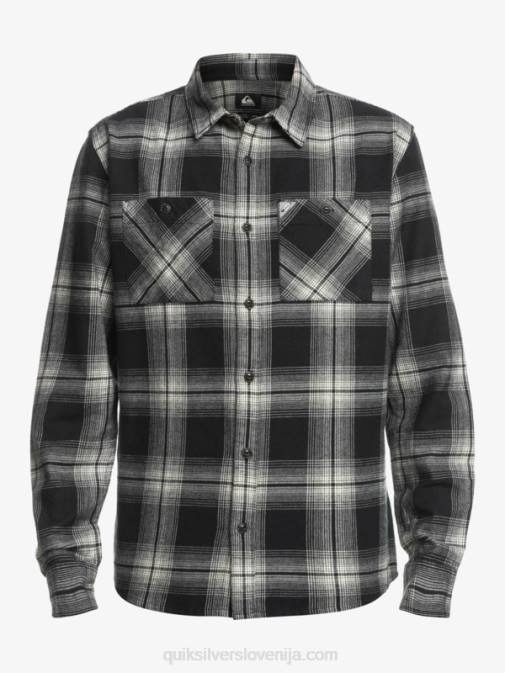 Quiksilver PJ4H1692 moški črni saturn saturn karirasta srajca z dolgimi rokavi