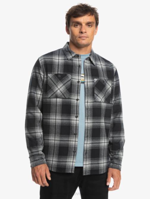 Quiksilver PJ4H1692 moški črni saturn saturn karirasta srajca z dolgimi rokavi