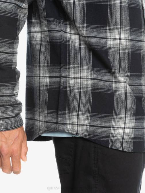 Quiksilver PJ4H1692 moški črni saturn saturn karirasta srajca z dolgimi rokavi