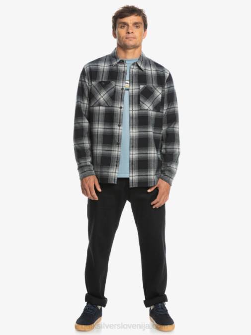 Quiksilver PJ4H1692 moški črni saturn saturn karirasta srajca z dolgimi rokavi