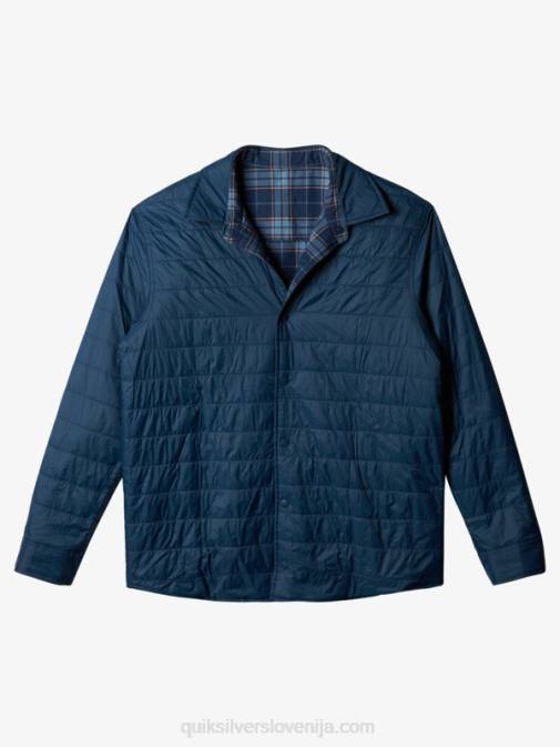 Quiksilver PJ4H1702 moški insignia blue prosti vzpon dvostranska flanelasta majica z izolacijo za prosti vzpon
