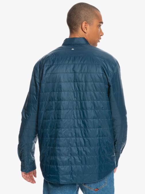 Quiksilver PJ4H1702 moški insignia blue prosti vzpon dvostranska flanelasta majica z izolacijo za prosti vzpon