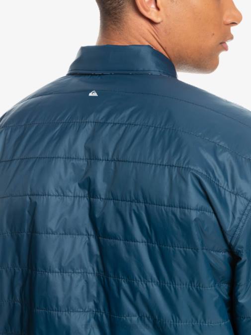 Quiksilver PJ4H1702 moški insignia blue prosti vzpon dvostranska flanelasta majica z izolacijo za prosti vzpon