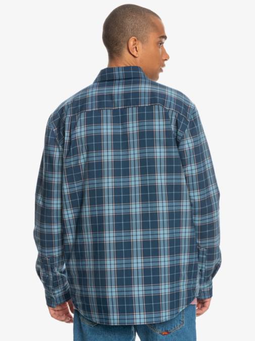 Quiksilver PJ4H1702 moški insignia blue prosti vzpon dvostranska flanelasta majica z izolacijo za prosti vzpon