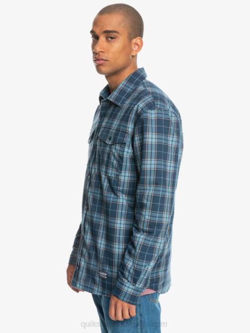 Quiksilver PJ4H1702 moški insignia blue prosti vzpon dvostranska flanelasta majica z izolacijo za prosti vzpon