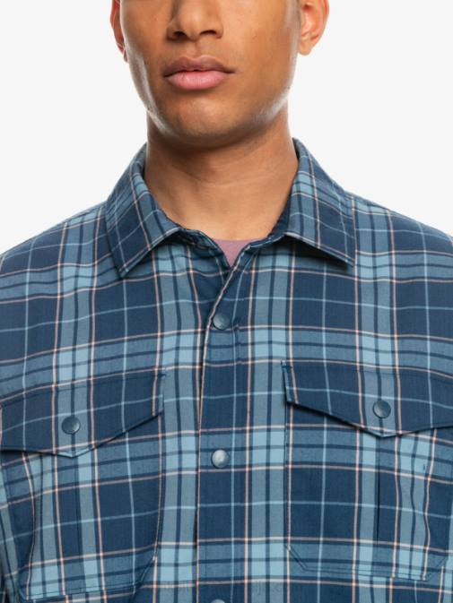 Quiksilver PJ4H1702 moški insignia blue prosti vzpon dvostranska flanelasta majica z izolacijo za prosti vzpon