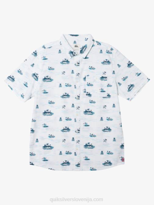 Quiksilver PJ4H1725 moški bela srajca s kratkimi rokavi hawaii lost at sea