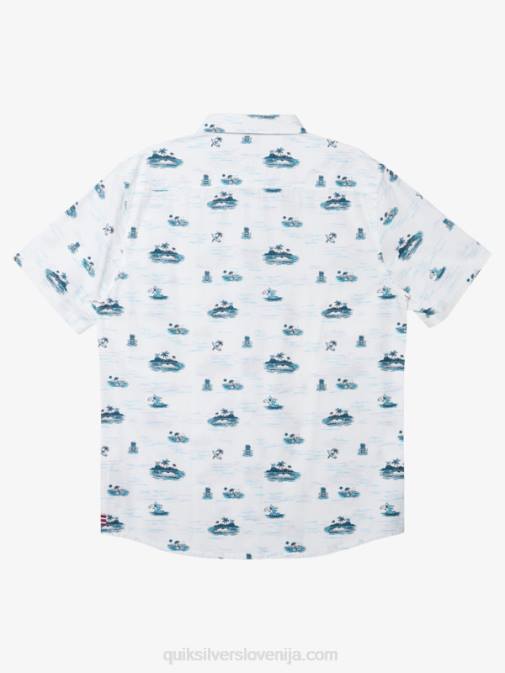 Quiksilver PJ4H1725 moški bela srajca s kratkimi rokavi hawaii lost at sea