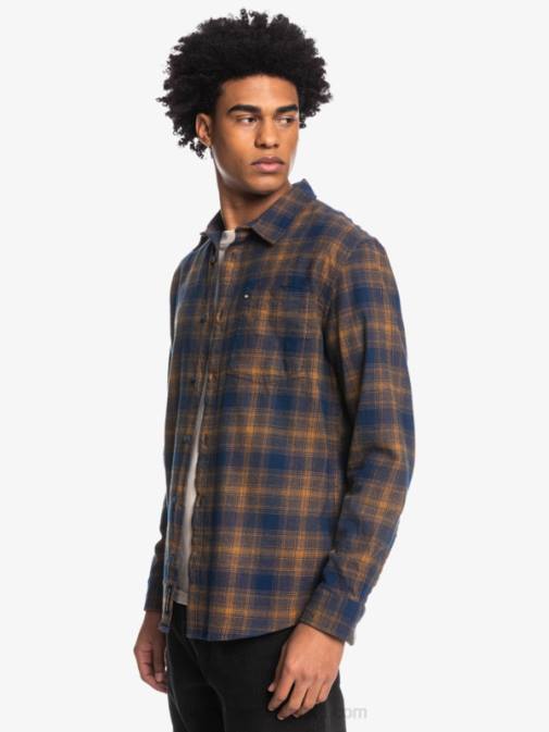 Quiksilver PJ4H1767 moški insignija modra ganaway ganaway raztegljiva flanelasta srajca z dolgimi rokavi