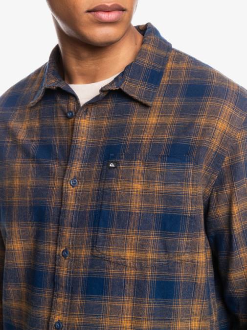 Quiksilver PJ4H1767 moški insignija modra ganaway ganaway raztegljiva flanelasta srajca z dolgimi rokavi