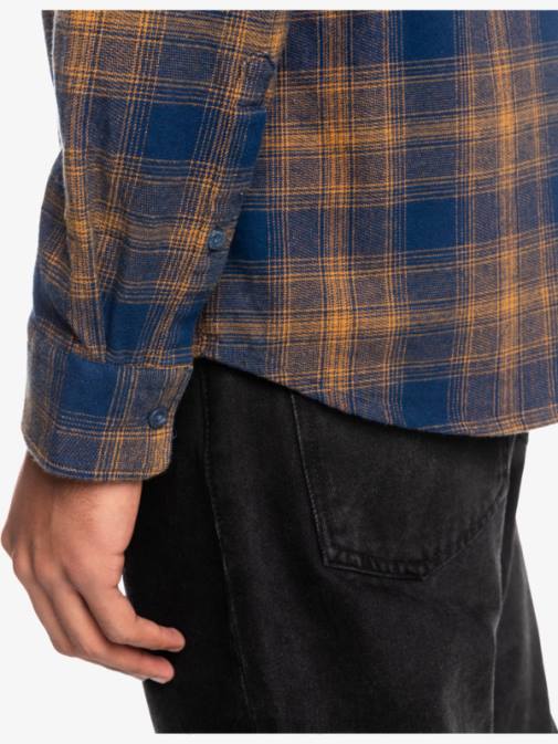 Quiksilver PJ4H1767 moški insignija modra ganaway ganaway raztegljiva flanelasta srajca z dolgimi rokavi