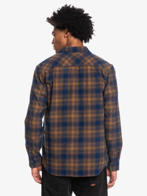 Quiksilver PJ4H1767 moški insignija modra ganaway ganaway raztegljiva flanelasta srajca z dolgimi rokavi