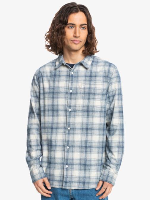 Quiksilver PJ4H1768 moški breza ganaway ganaway raztegljiva flanelasta srajca z dolgimi rokavi