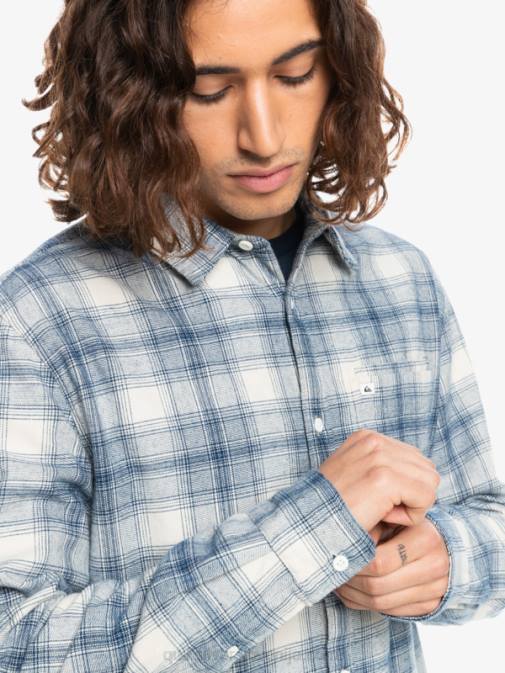 Quiksilver PJ4H1768 moški breza ganaway ganaway raztegljiva flanelasta srajca z dolgimi rokavi
