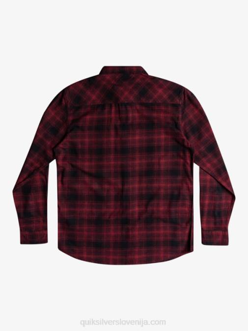 Quiksilver PJ4H1769 moški črni ganaway ganaway raztegljiva flanelasta srajca z dolgimi rokavi