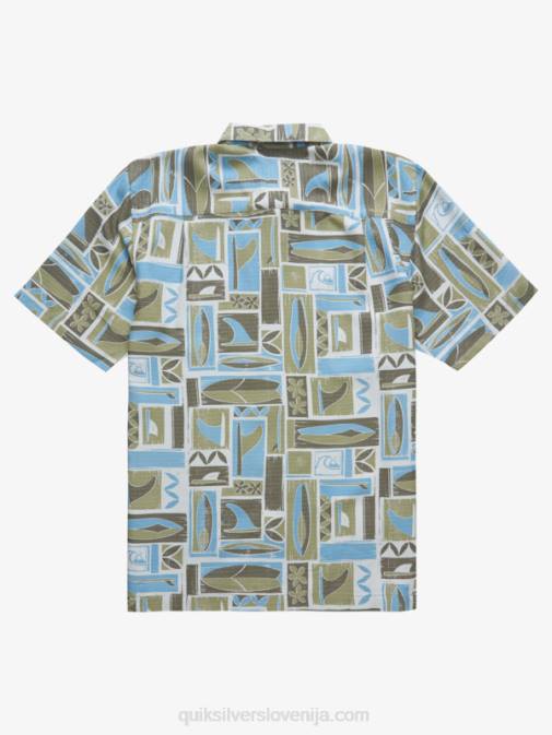 Quiksilver PJ4H1890 moški prašna olivna kapua srajca s kratkimi rokavi waterman kapua
