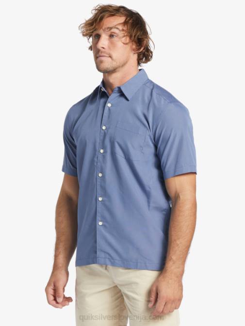 Quiksilver PJ4H282 moški praporščak modre kraljeve pečine srajca s kratkimi rokavi waterman kings cliff