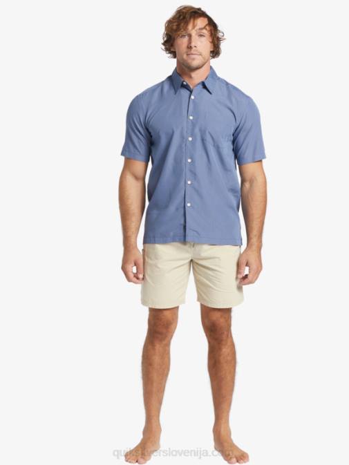 Quiksilver PJ4H282 moški praporščak modre kraljeve pečine srajca s kratkimi rokavi waterman kings cliff