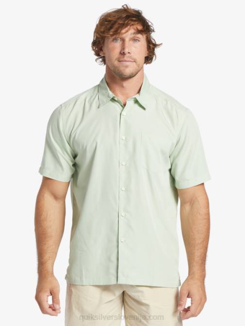 Quiksilver PJ4H286 moški subtilno zeleni kingscliff srajca s kratkimi rokavi waterman kings cliff