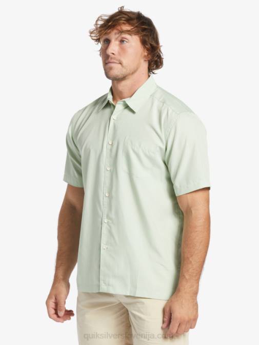 Quiksilver PJ4H286 moški subtilno zeleni kingscliff srajca s kratkimi rokavi waterman kings cliff