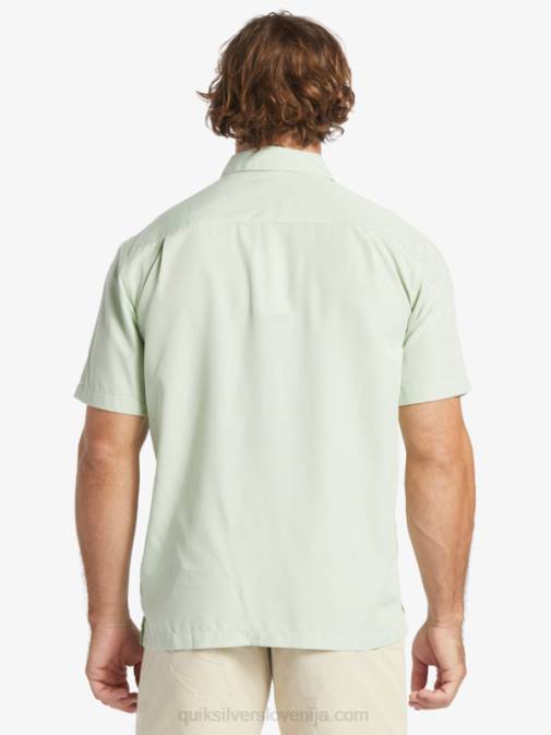 Quiksilver PJ4H286 moški subtilno zeleni kingscliff srajca s kratkimi rokavi waterman kings cliff