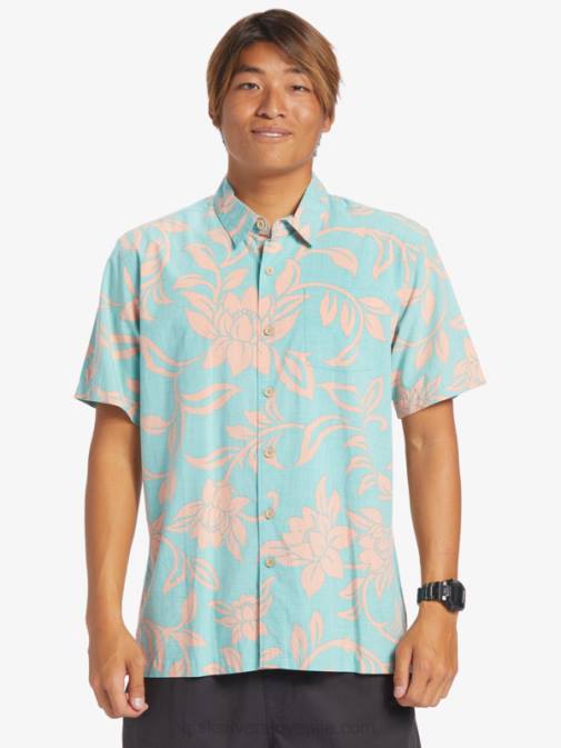 Quiksilver PJ4H288 moški modra turkizna vsak vikend w srajca s kratkimi rokavi waterman vsak vikend