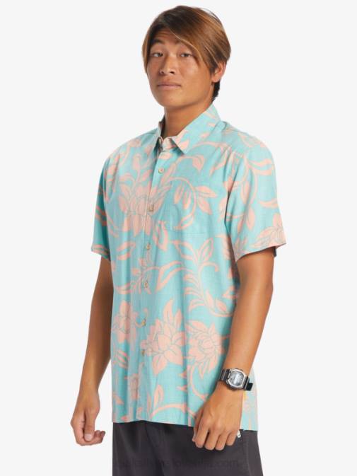 Quiksilver PJ4H288 moški modra turkizna vsak vikend w srajca s kratkimi rokavi waterman vsak vikend