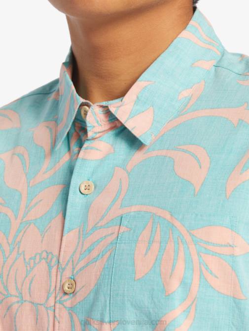 Quiksilver PJ4H288 moški modra turkizna vsak vikend w srajca s kratkimi rokavi waterman vsak vikend