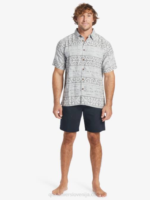Quiksilver PJ4H292 moški pristaniška megla na drevesih srajca s kratkimi rokavi waterman at trees
