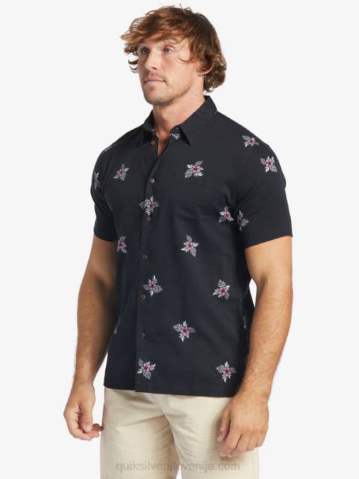 Quiksilver PJ4H424 moški črne majhne pedale srajca s kratkimi rokavi na majhne pedale waterman