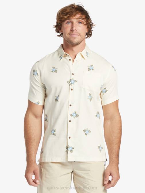 Quiksilver PJ4H425 moški starinske bele majhne pedale srajca s kratkimi rokavi na majhne pedale waterman
