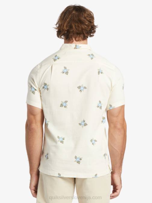 Quiksilver PJ4H425 moški starinske bele majhne pedale srajca s kratkimi rokavi na majhne pedale waterman