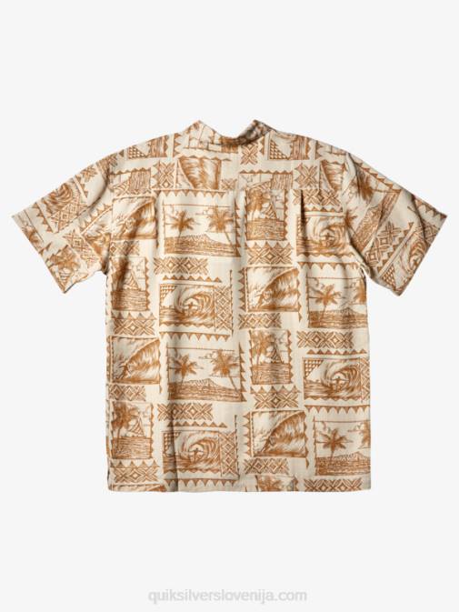 Quiksilver PJ4H432 moški izletniki z rjavim rižem majica s kratkimi rokavi waterman surf trippers