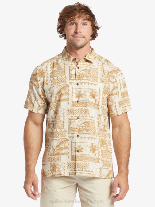 Quiksilver PJ4H432 moški izletniki z rjavim rižem majica s kratkimi rokavi waterman surf trippers
