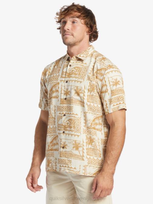 Quiksilver PJ4H432 moški izletniki z rjavim rižem majica s kratkimi rokavi waterman surf trippers
