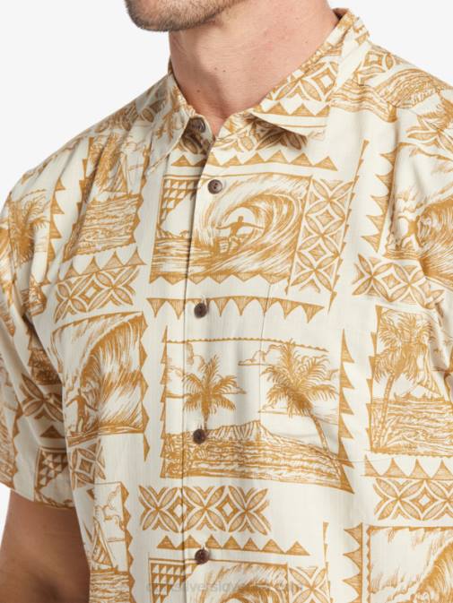 Quiksilver PJ4H432 moški izletniki z rjavim rižem majica s kratkimi rokavi waterman surf trippers