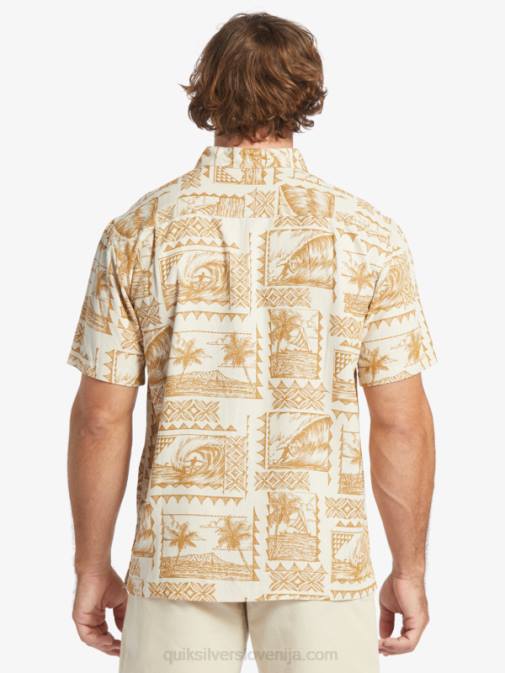 Quiksilver PJ4H432 moški izletniki z rjavim rižem majica s kratkimi rokavi waterman surf trippers