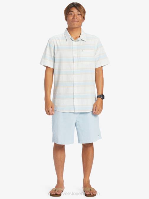 Quiksilver PJ4H447 moški nebeško modra cali str srajca s kratkimi rokavi cali sunrise