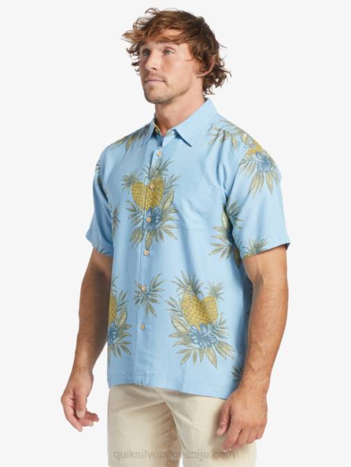 Quiksilver PJ4H448 moški mrak modro poljsko delo waterman terenska srajca s kratkimi rokavi