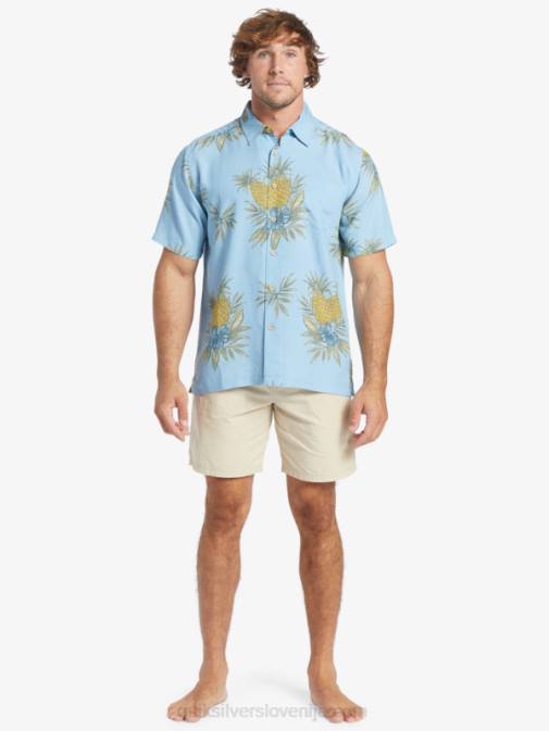 Quiksilver PJ4H448 moški mrak modro poljsko delo waterman terenska srajca s kratkimi rokavi