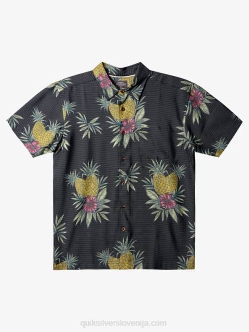 Quiksilver PJ4H449 moški delo na črno waterman terenska srajca s kratkimi rokavi