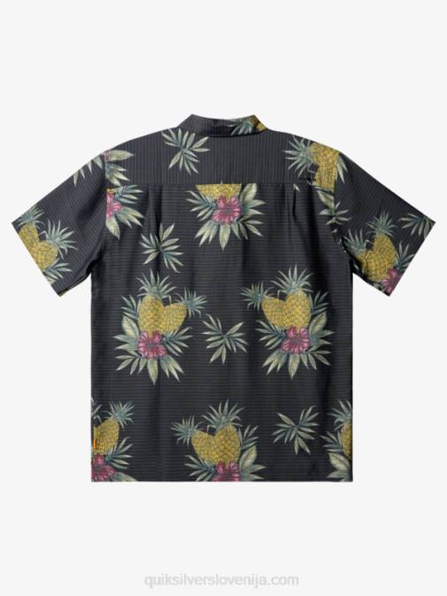 Quiksilver PJ4H449 moški delo na črno waterman terenska srajca s kratkimi rokavi