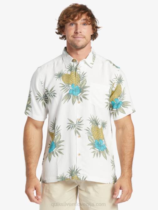 Quiksilver PJ4H450 moški starinsko delo na belem polju waterman terenska srajca s kratkimi rokavi