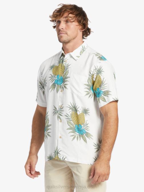 Quiksilver PJ4H450 moški starinsko delo na belem polju waterman terenska srajca s kratkimi rokavi