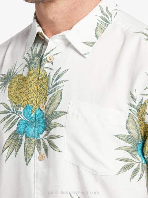 Quiksilver PJ4H450 moški starinsko delo na belem polju waterman terenska srajca s kratkimi rokavi