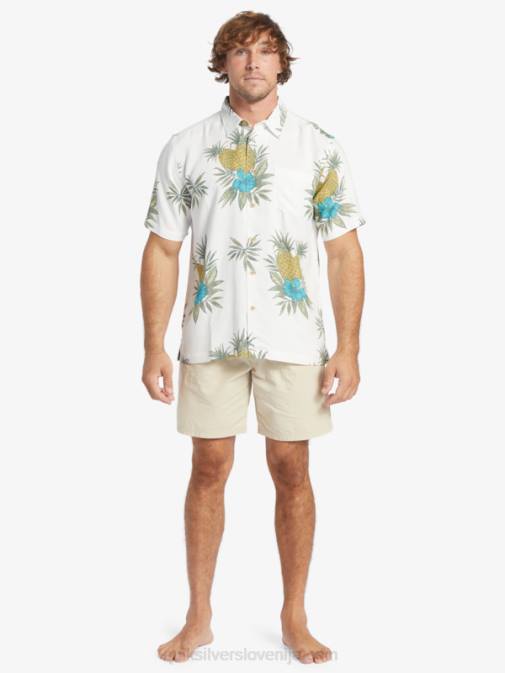 Quiksilver PJ4H450 moški starinsko delo na belem polju waterman terenska srajca s kratkimi rokavi